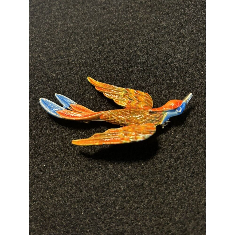 Vintage Arthur Pepper Enamel Bird Brooch Pin Signed ART-Hard to find!